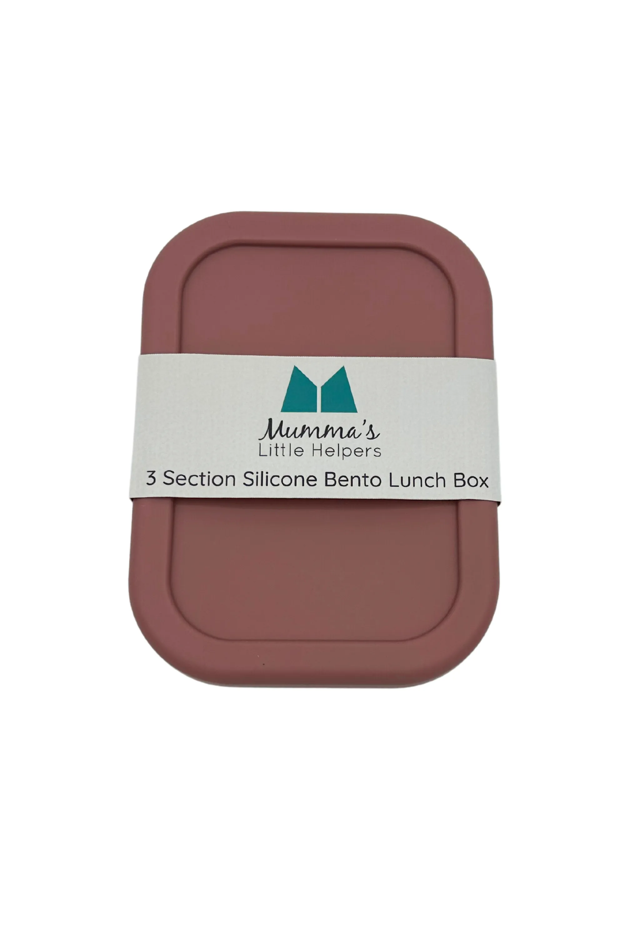 3 Section Silicone Bento Lunch Box - Dusty Pink