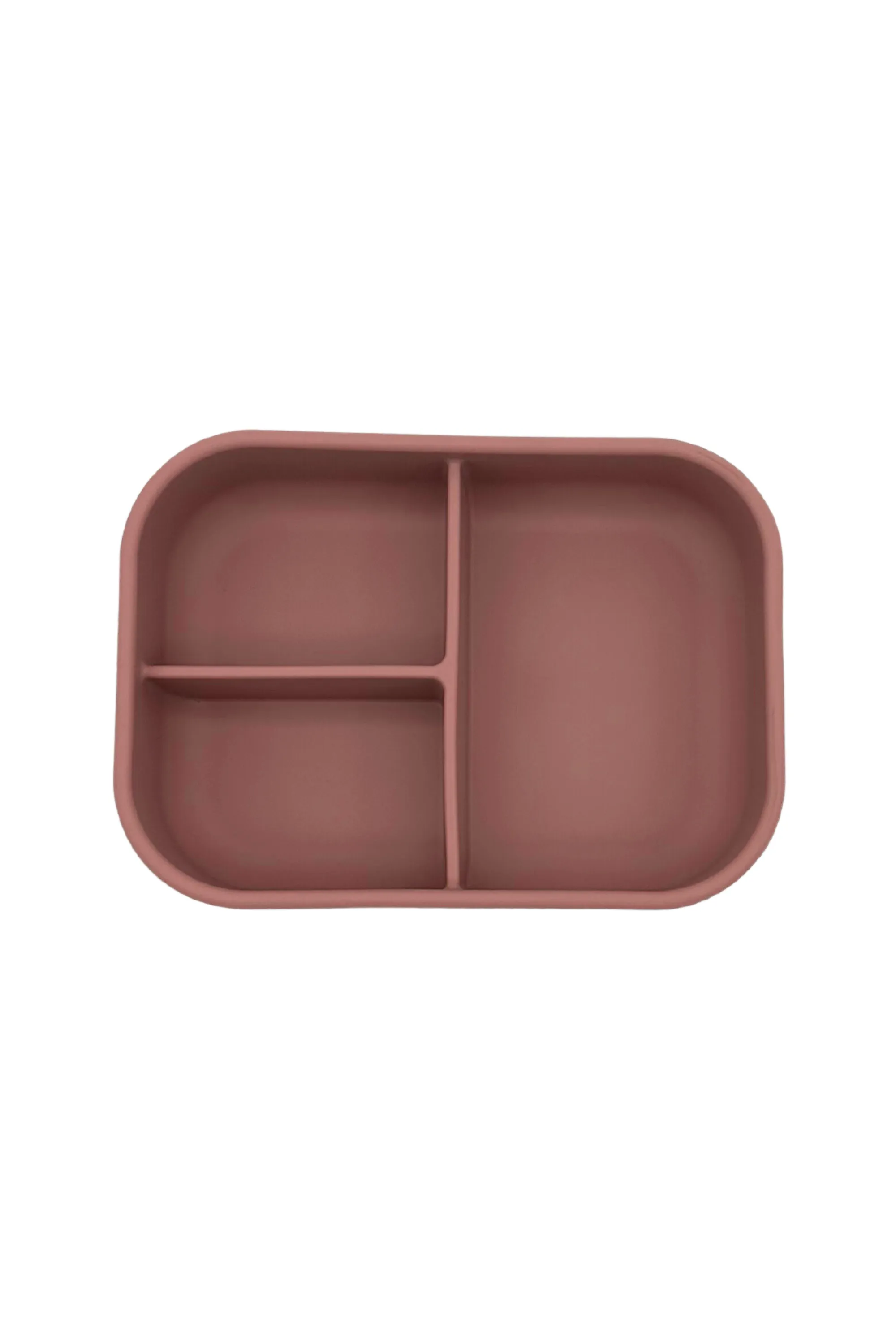3 Section Silicone Bento Lunch Box - Dusty Pink