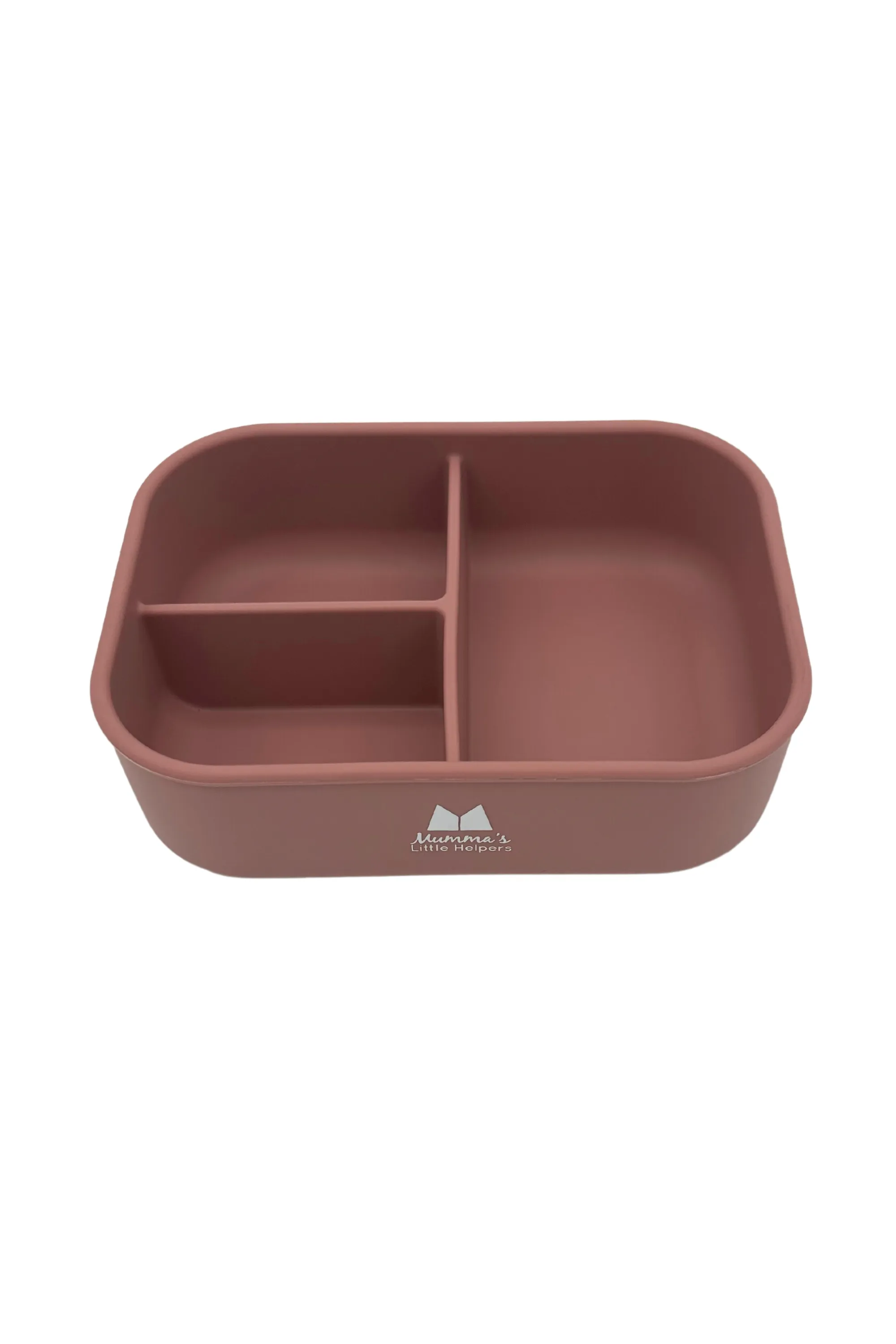 3 Section Silicone Bento Lunch Box - Dusty Pink