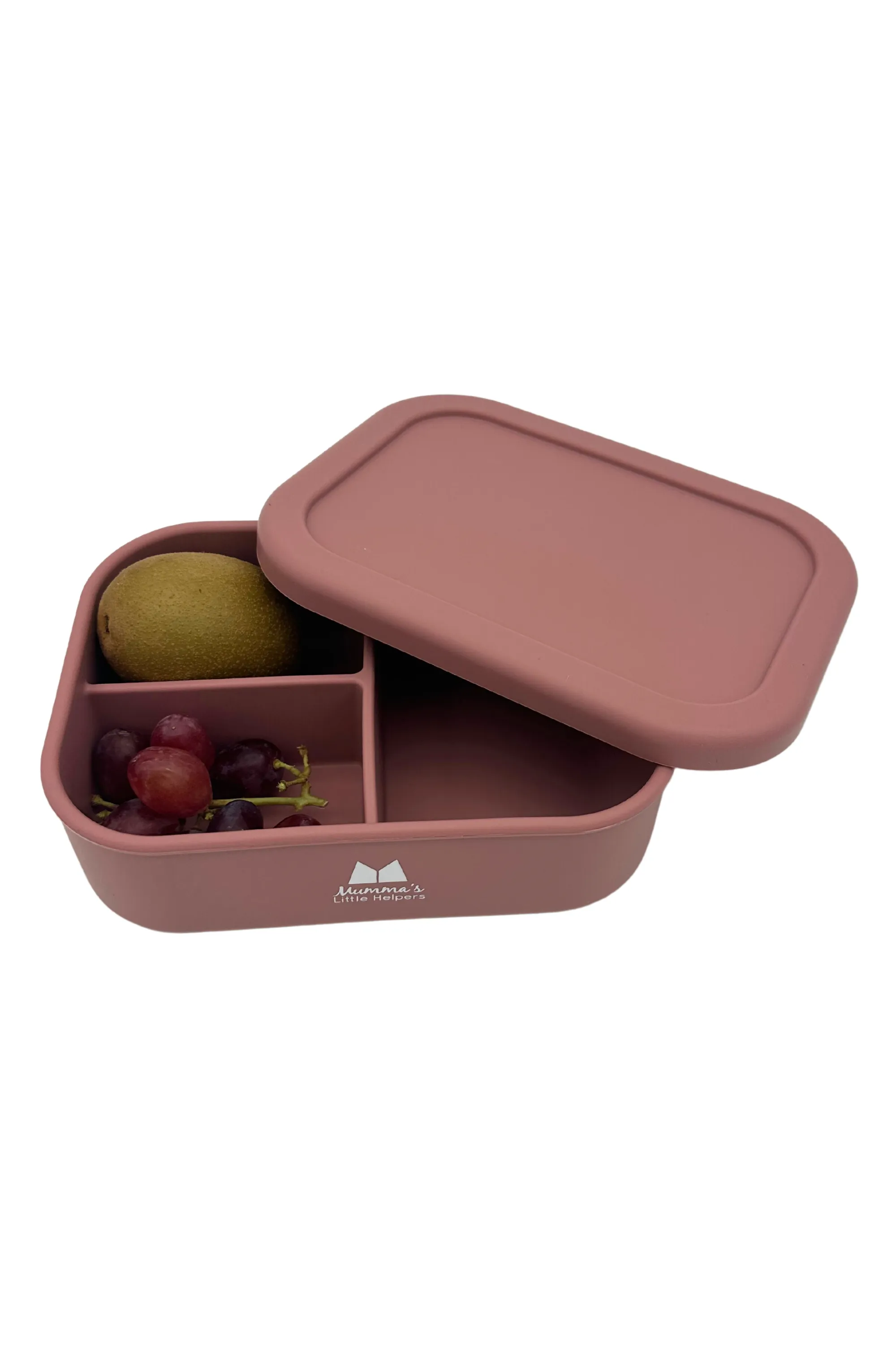 3 Section Silicone Bento Lunch Box - Dusty Pink