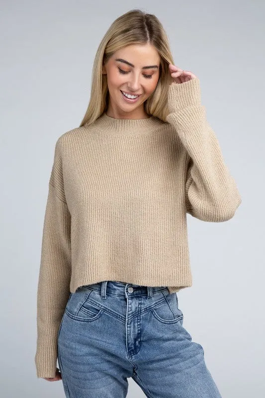 Ambiance Cozy Cropped Mock Neck Pullover
