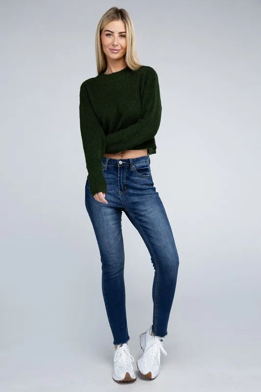 Ambiance Cozy Cropped Mock Neck Pullover