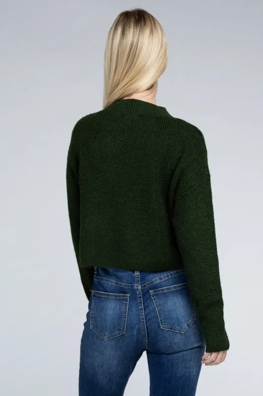 Ambiance Cozy Cropped Mock Neck Pullover