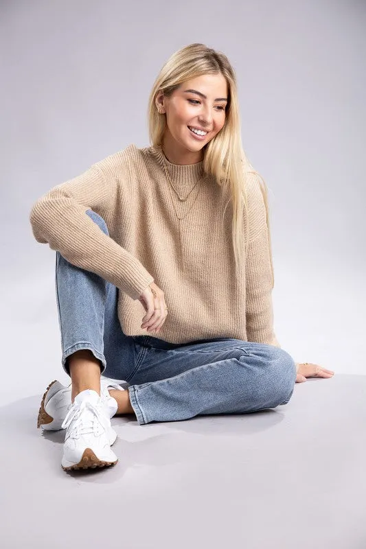 Ambiance Cozy Cropped Mock Neck Pullover