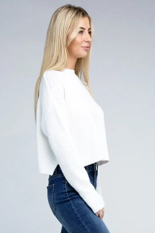 Ambiance Cozy Cropped Mock Neck Pullover