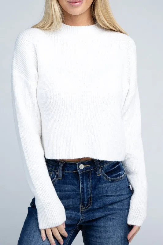 Ambiance Cozy Cropped Mock Neck Pullover