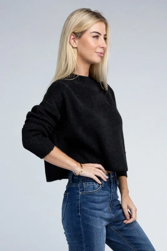 Ambiance Cozy Cropped Mock Neck Pullover