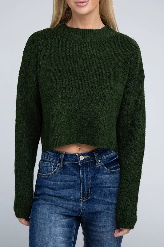 Ambiance Cozy Cropped Mock Neck Pullover