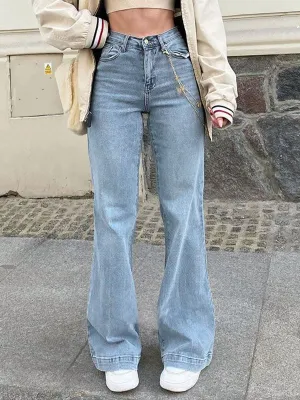 Amozae-Mid Waist Faded Boyfriend 2000s Flared Jeans- Streetwear y2k outfits Fall Outfits Christmas Thanksgiving Gift New Year's Eve