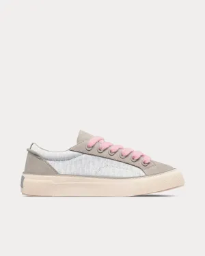 B33 Gray and White Dior Oblique Jacquard and Gray Suede Low Top Sneakers