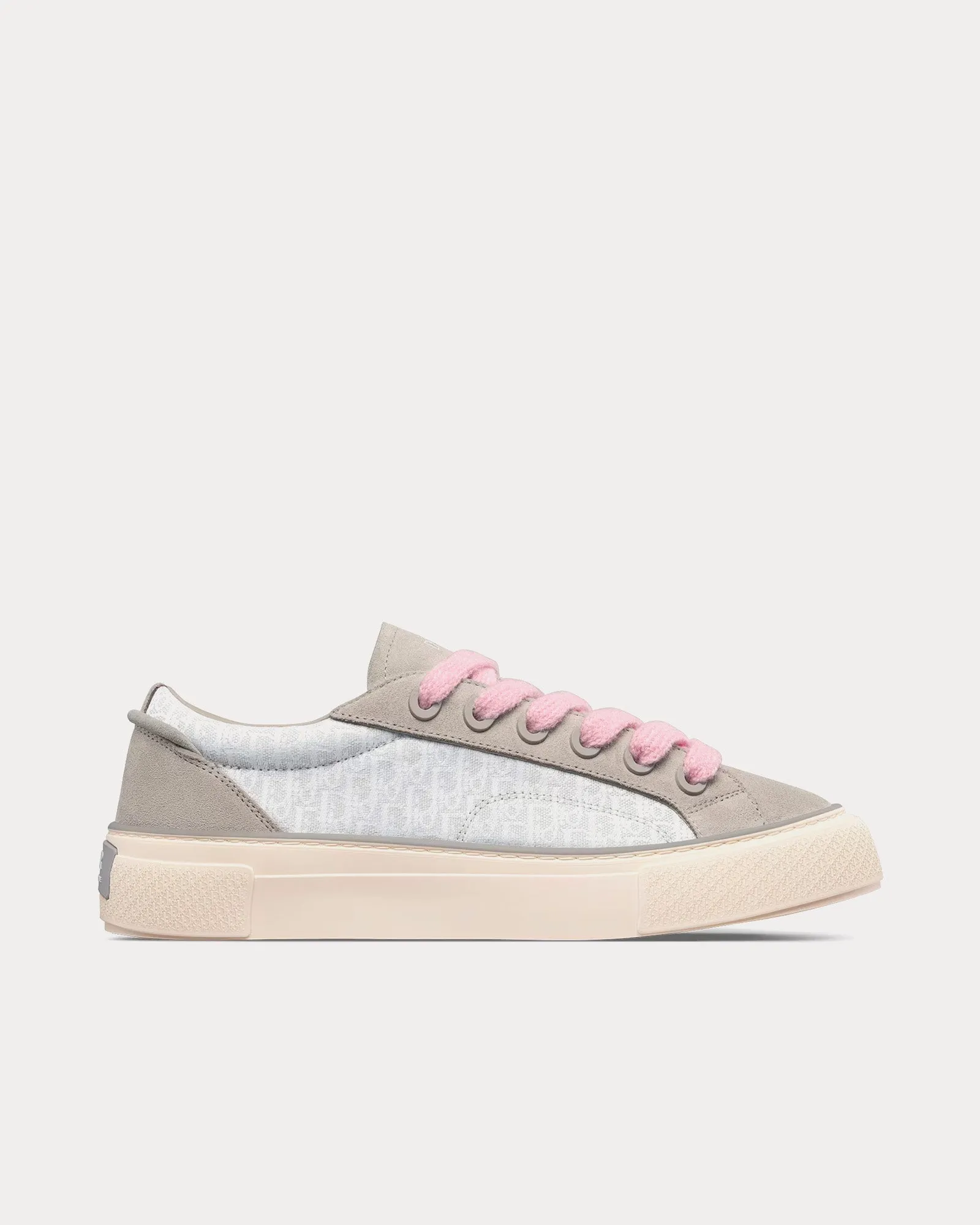 B33 Gray and White Dior Oblique Jacquard and Gray Suede Low Top Sneakers