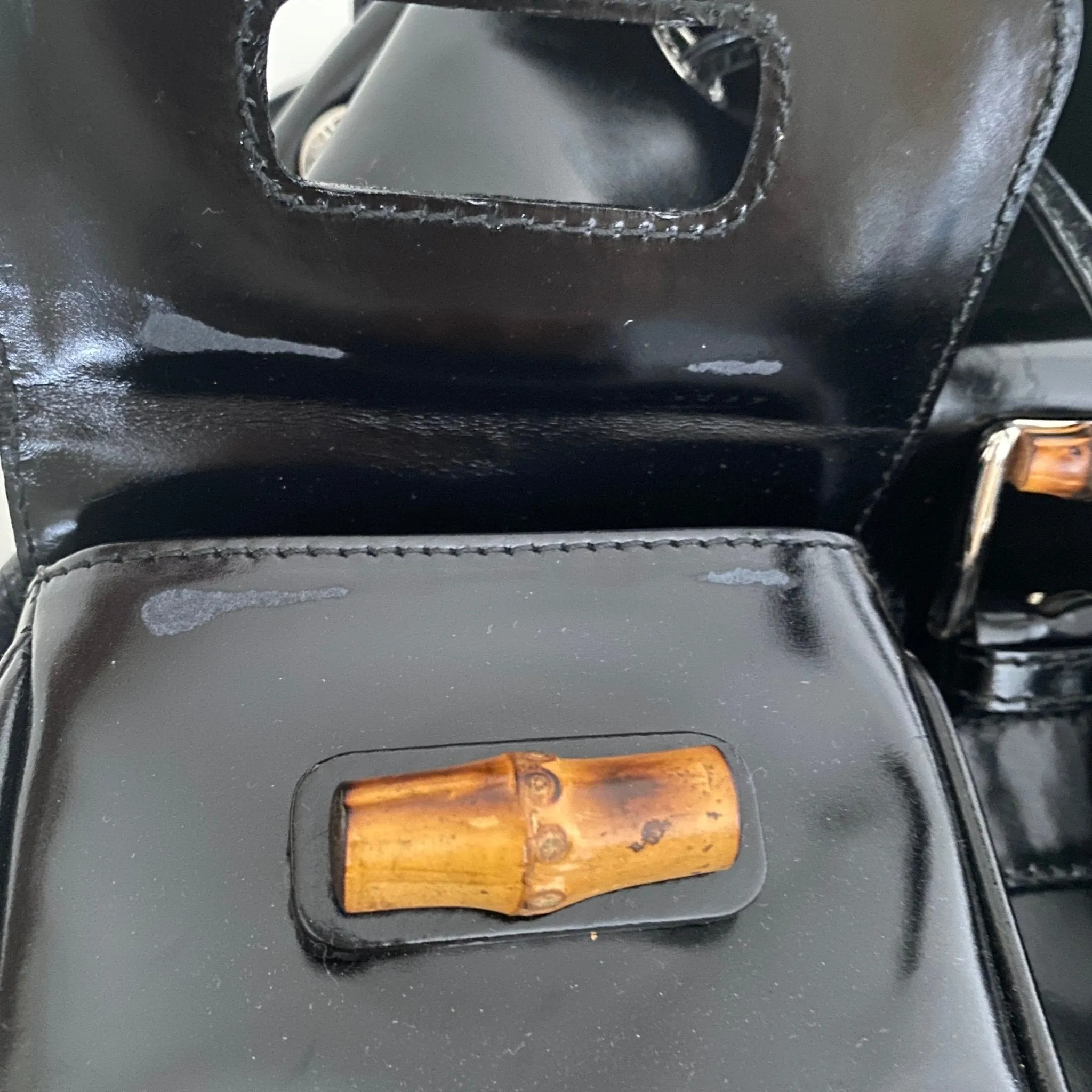 Bamboo Patent Leather Backpack