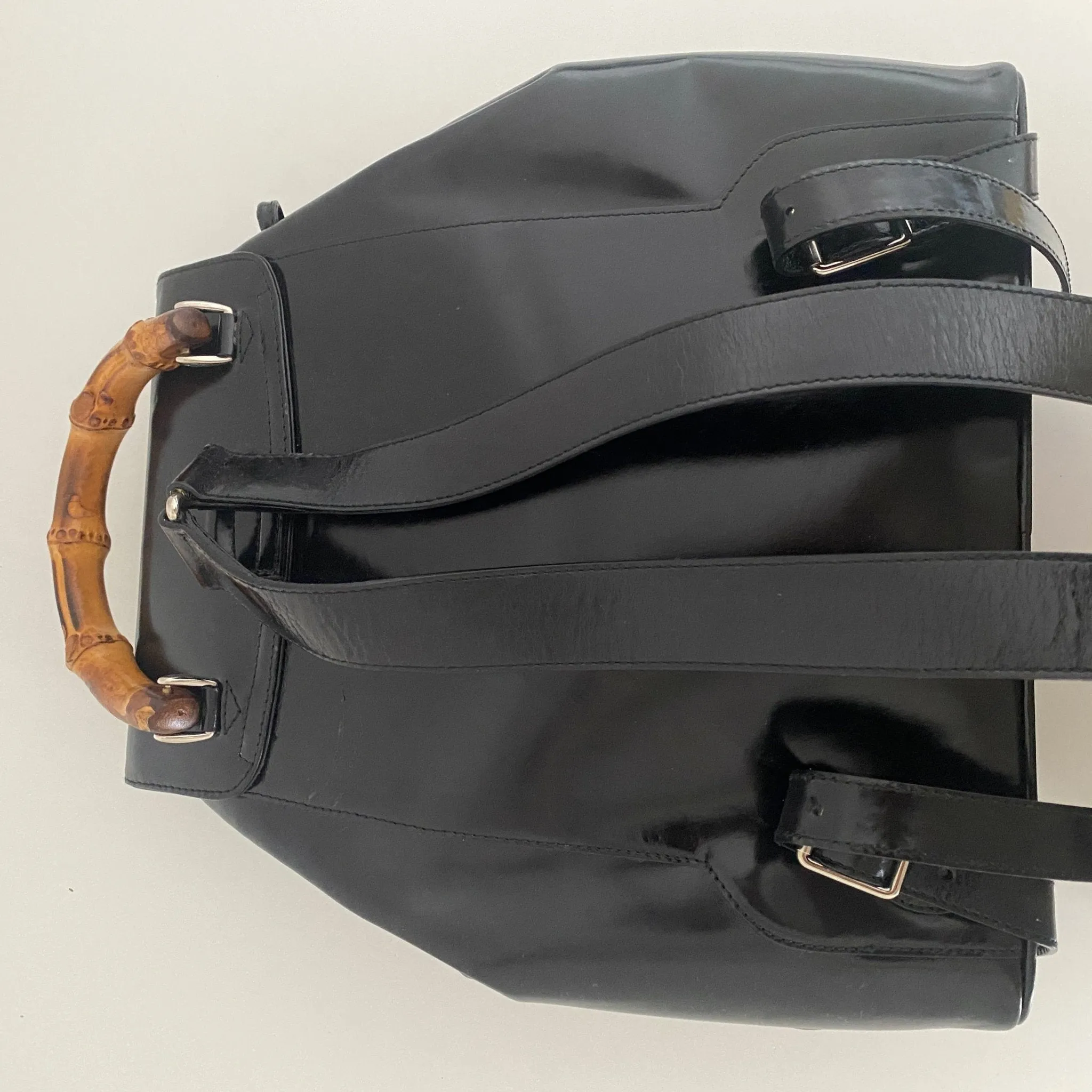 Bamboo Patent Leather Backpack