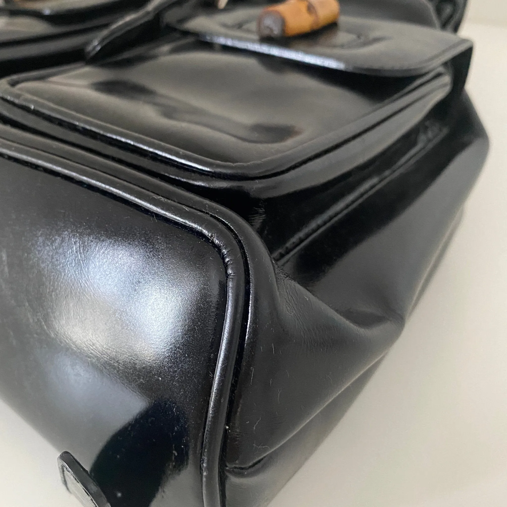 Bamboo Patent Leather Backpack