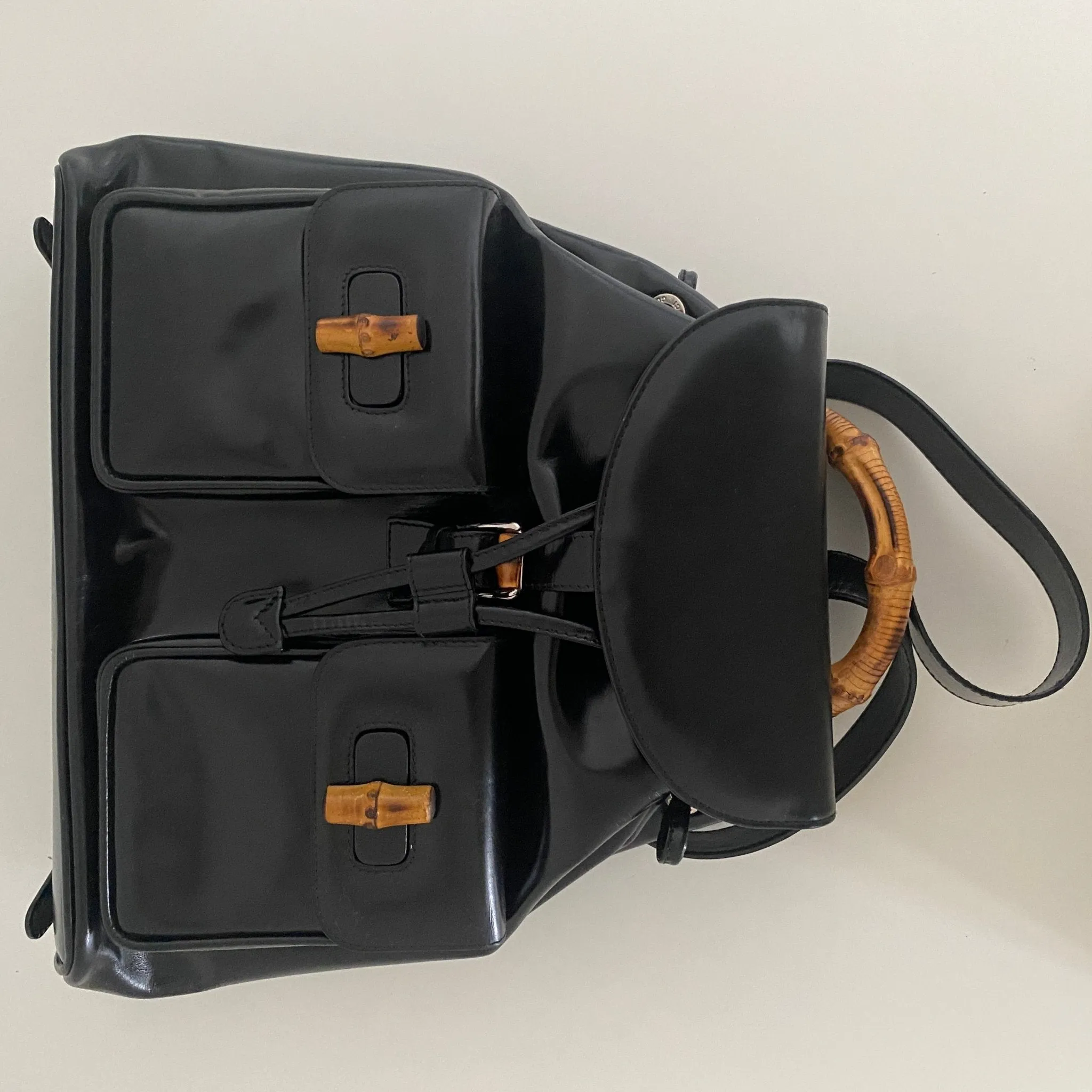 Bamboo Patent Leather Backpack