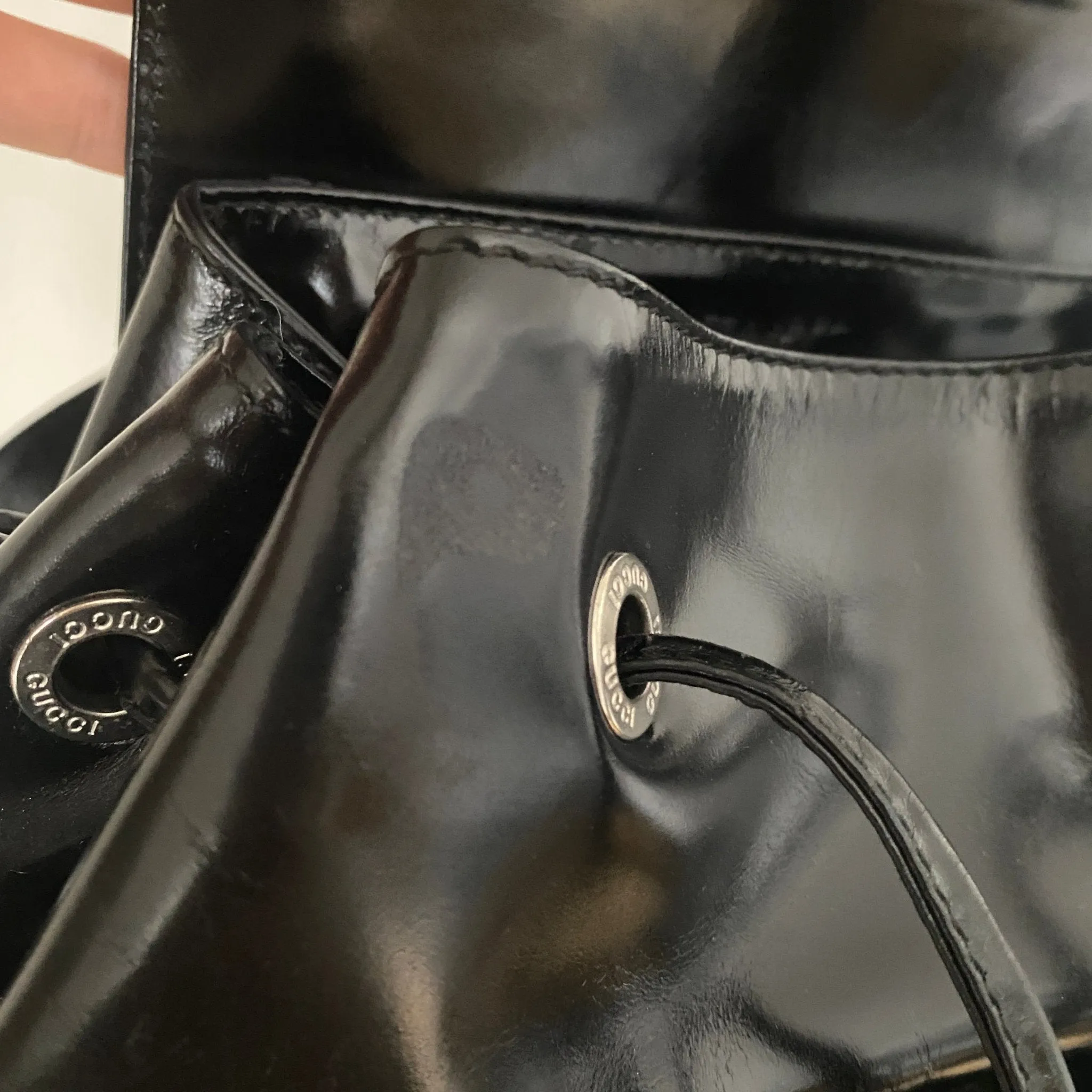 Bamboo Patent Leather Backpack