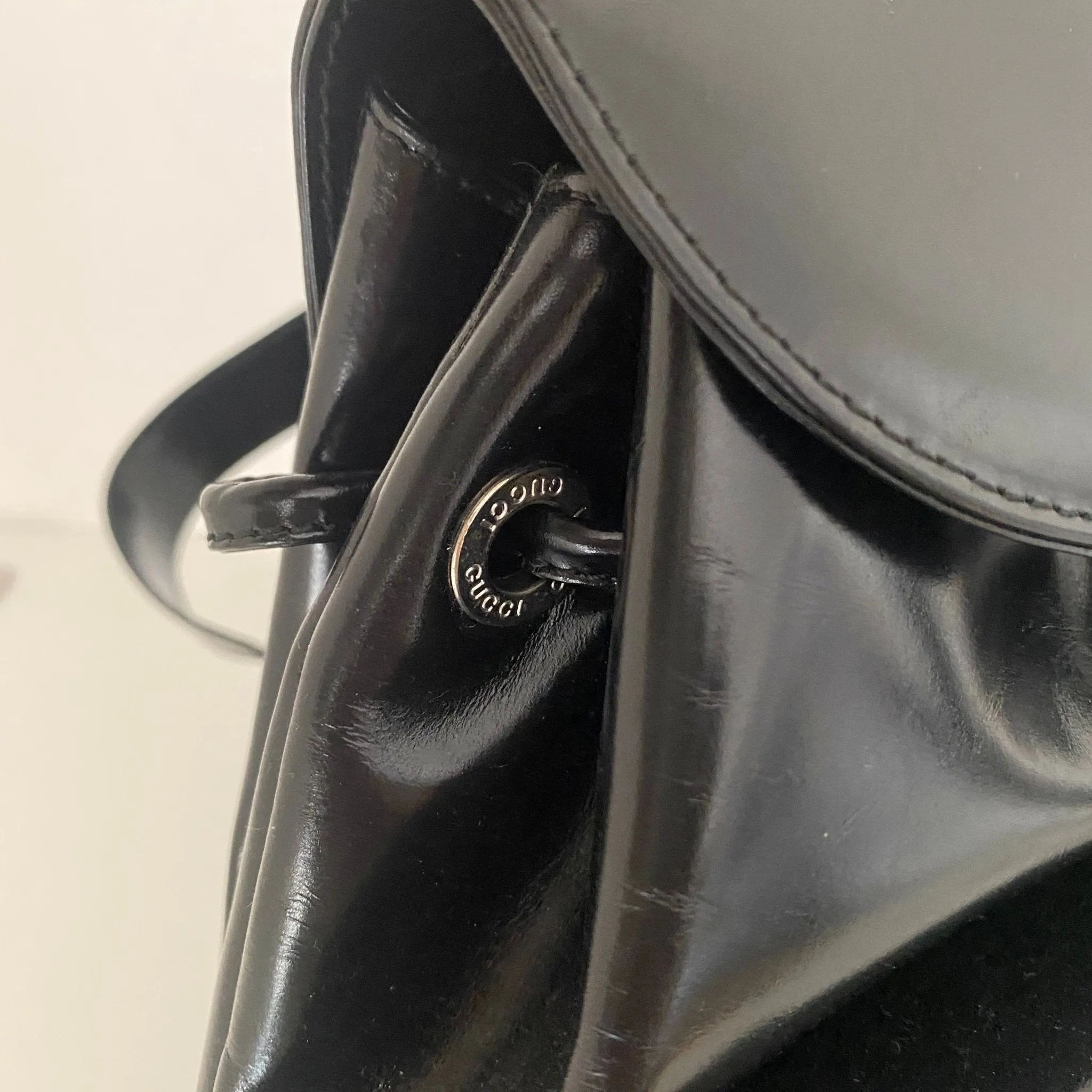 Bamboo Patent Leather Backpack