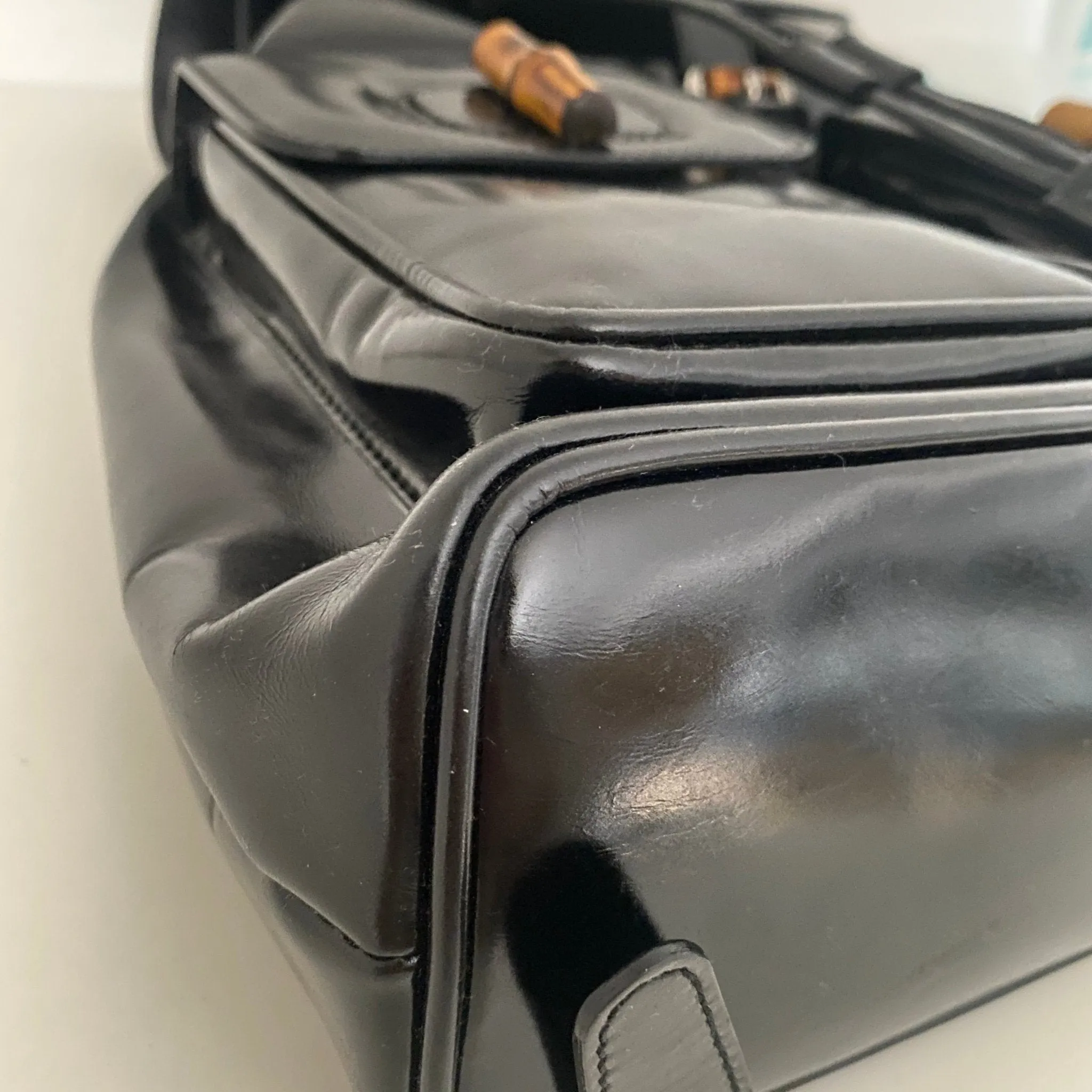 Bamboo Patent Leather Backpack