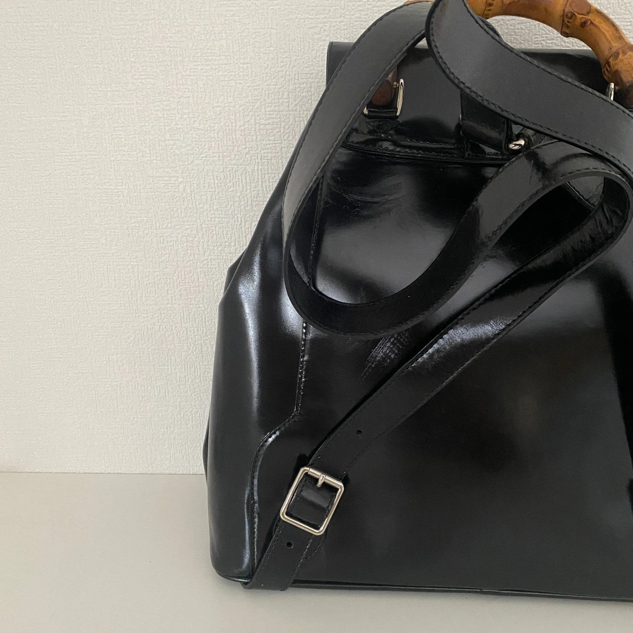 Bamboo Patent Leather Backpack
