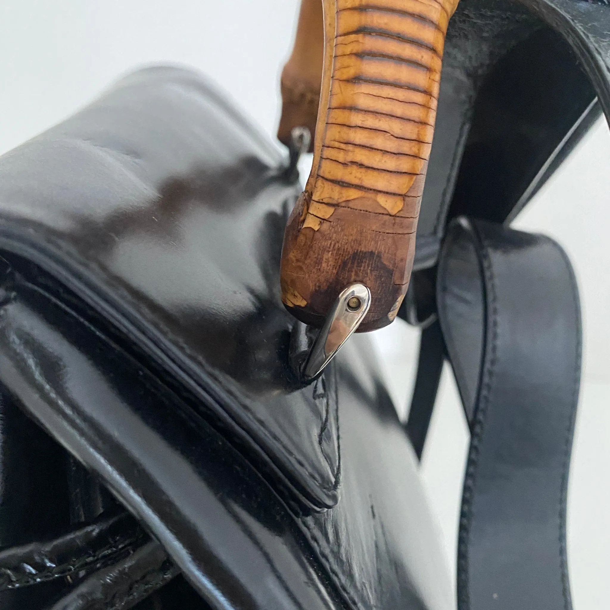 Bamboo Patent Leather Backpack