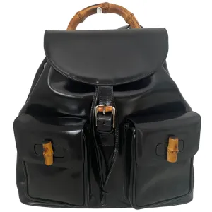Bamboo Patent Leather Backpack