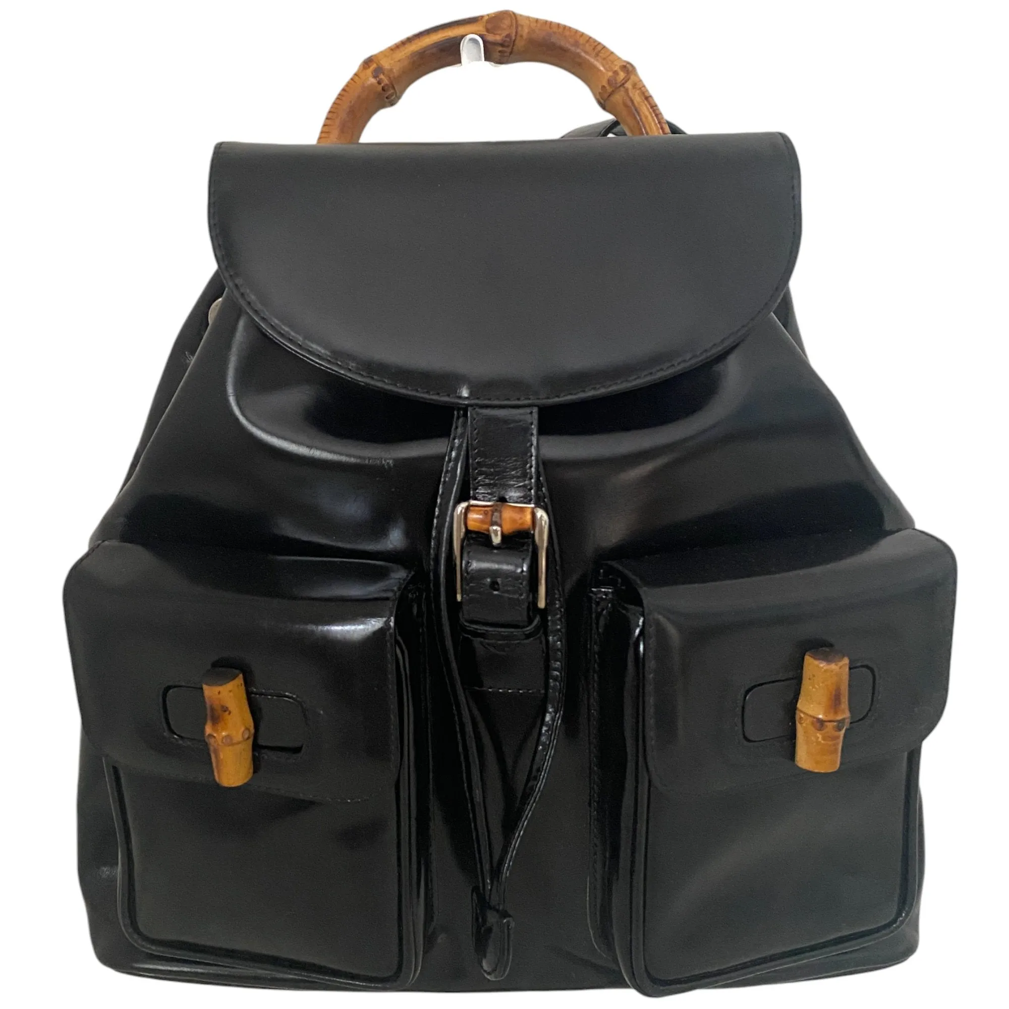 Bamboo Patent Leather Backpack
