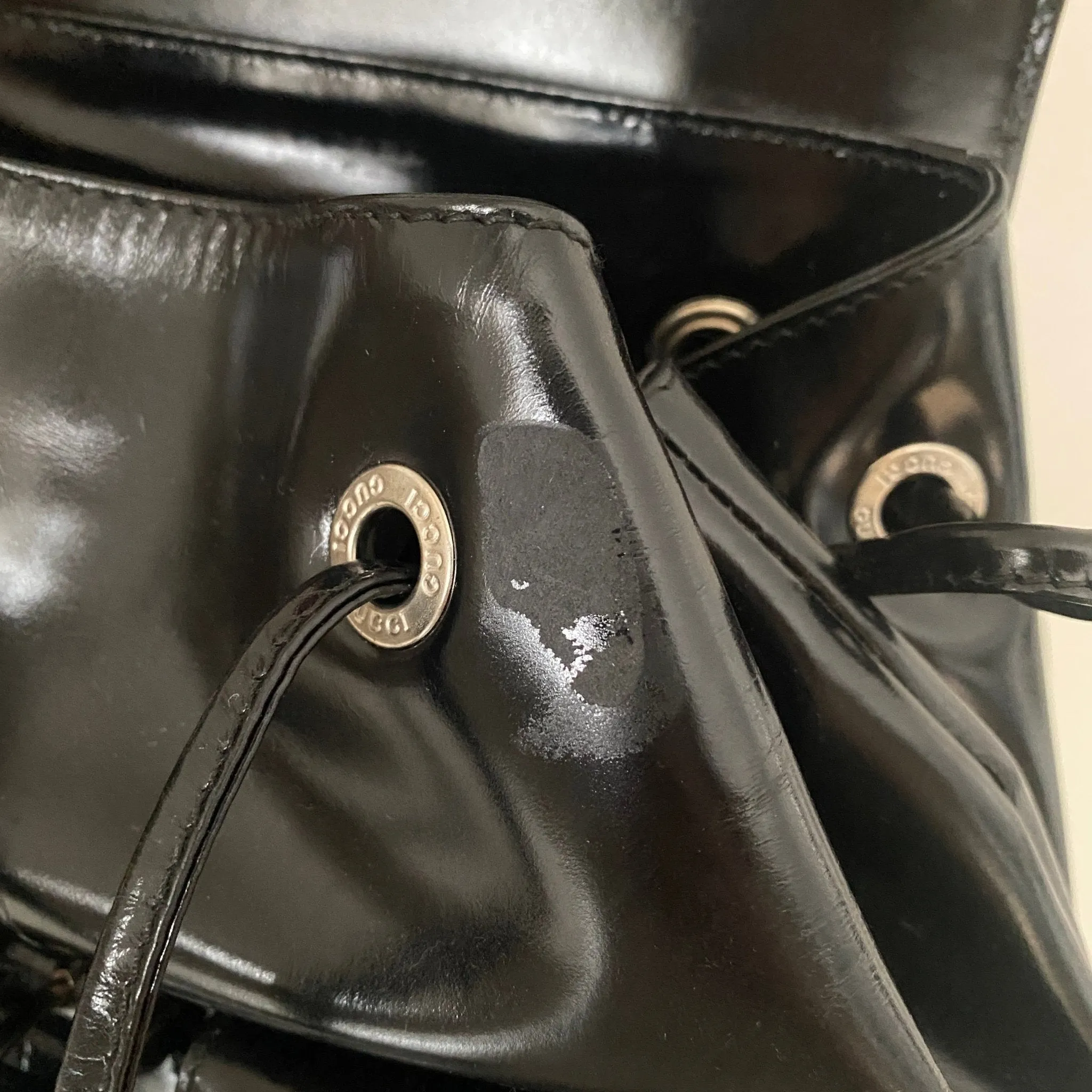 Bamboo Patent Leather Backpack