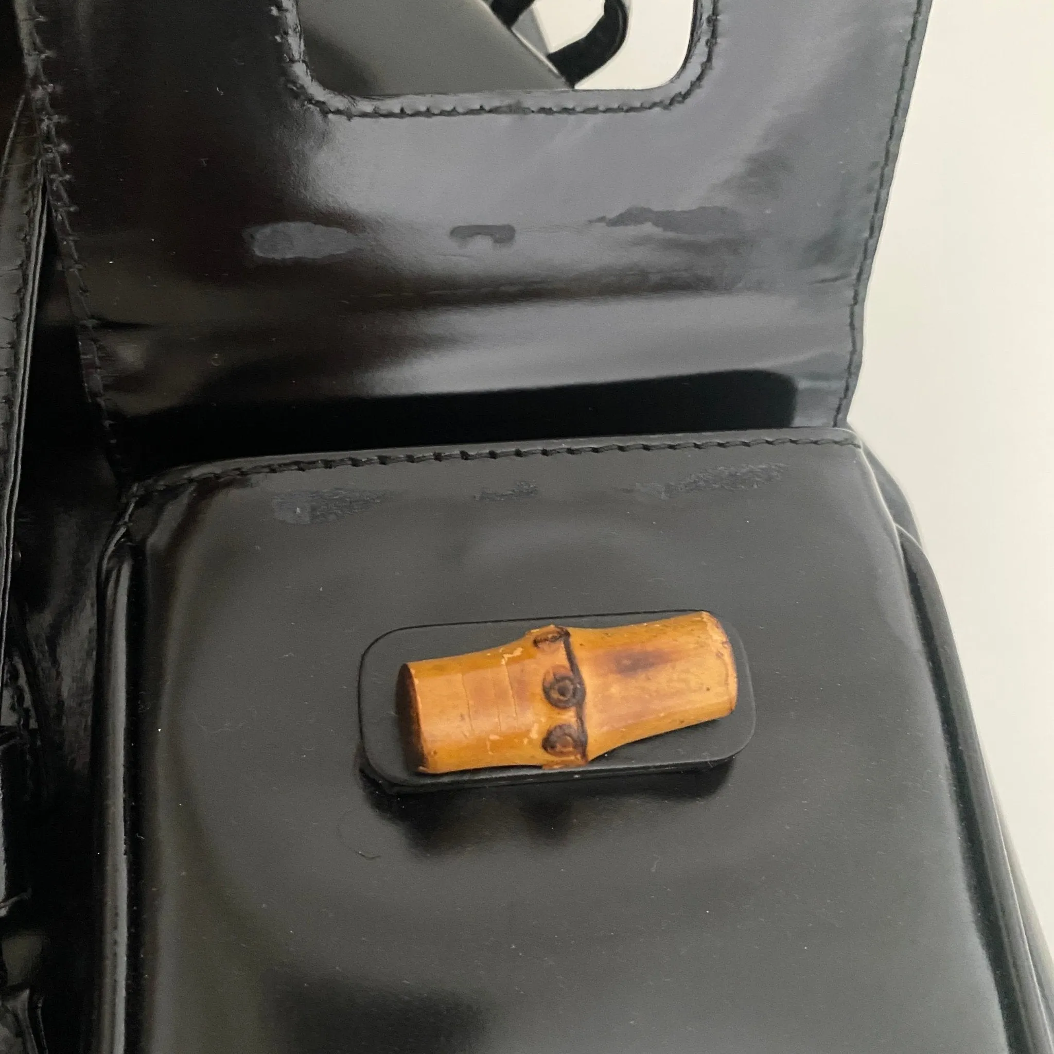 Bamboo Patent Leather Backpack