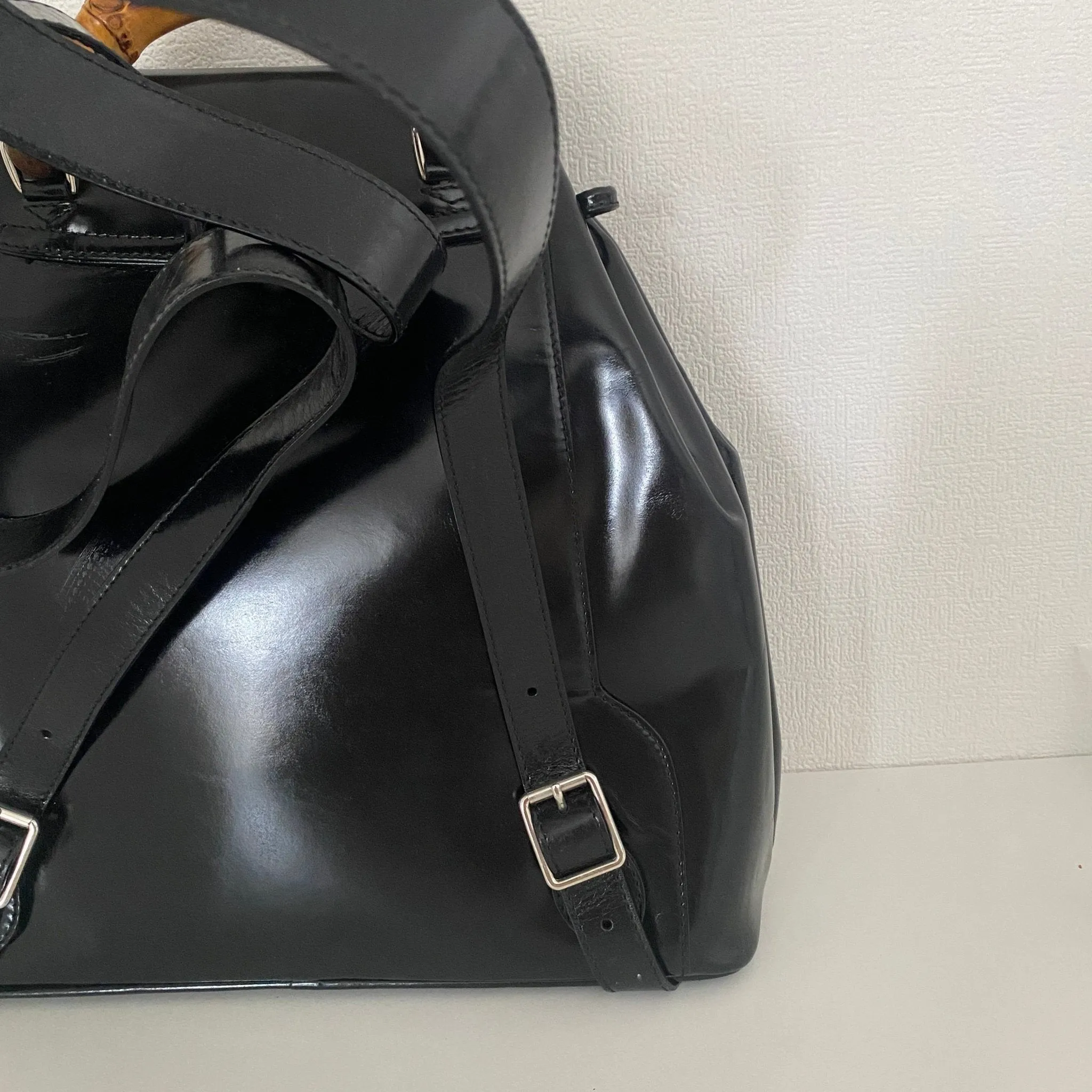 Bamboo Patent Leather Backpack