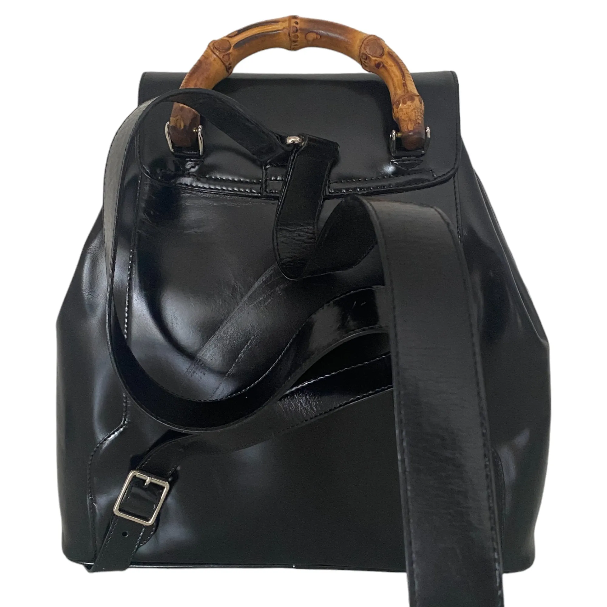 Bamboo Patent Leather Backpack