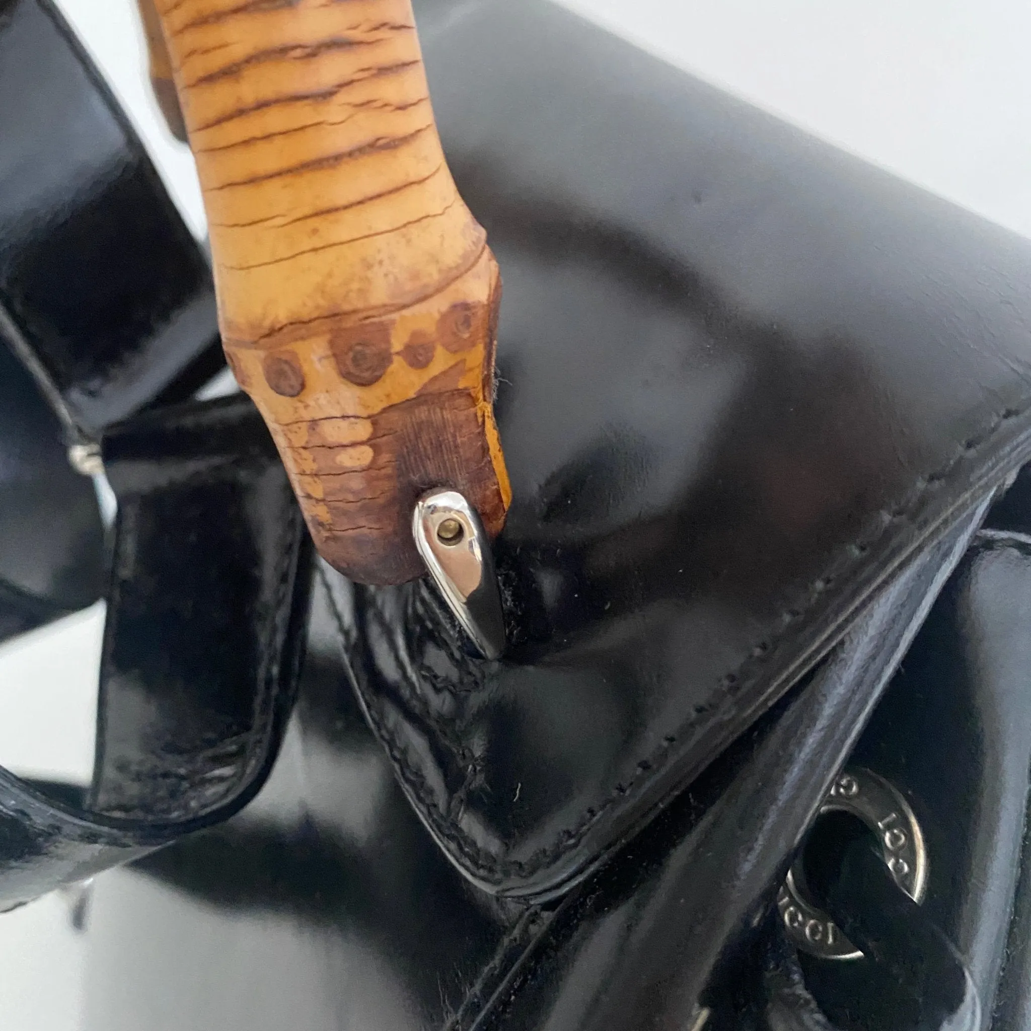 Bamboo Patent Leather Backpack