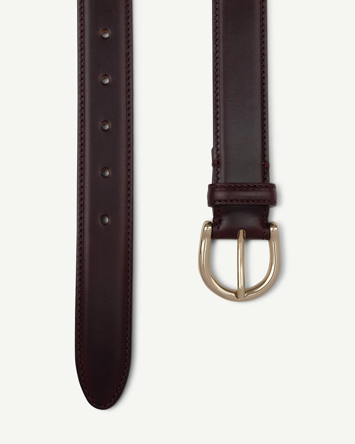 Burgundy Leather Dress Belt