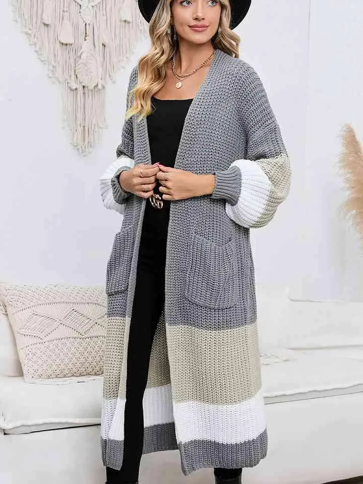 Cozy Elegance Duster Cardigan With Pockets