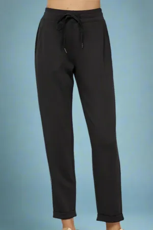 Cuffed Very Soft Full Length Pants - Black