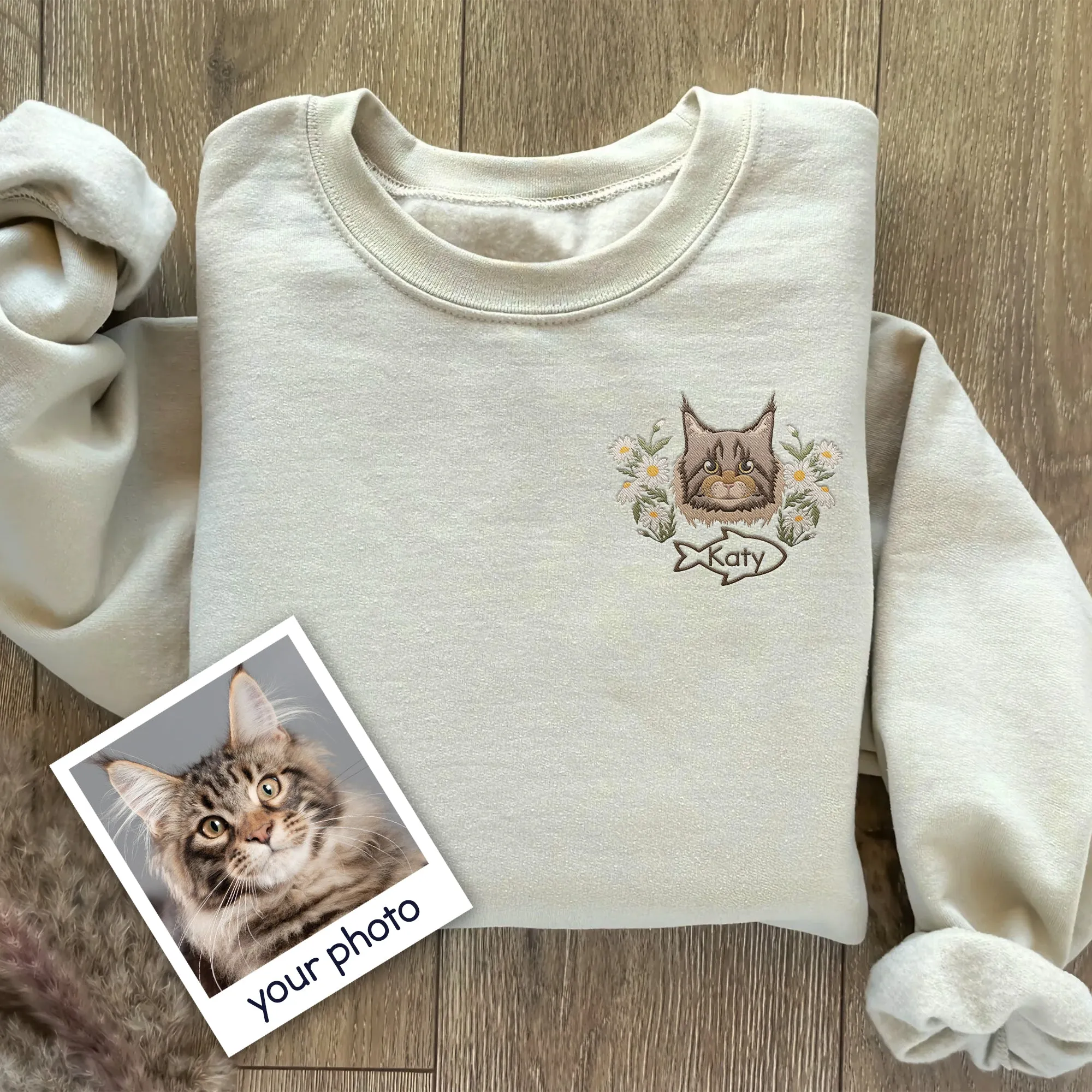 Custom Sweater, Pet Portrait Embroidered Sweater, Pet Lovers