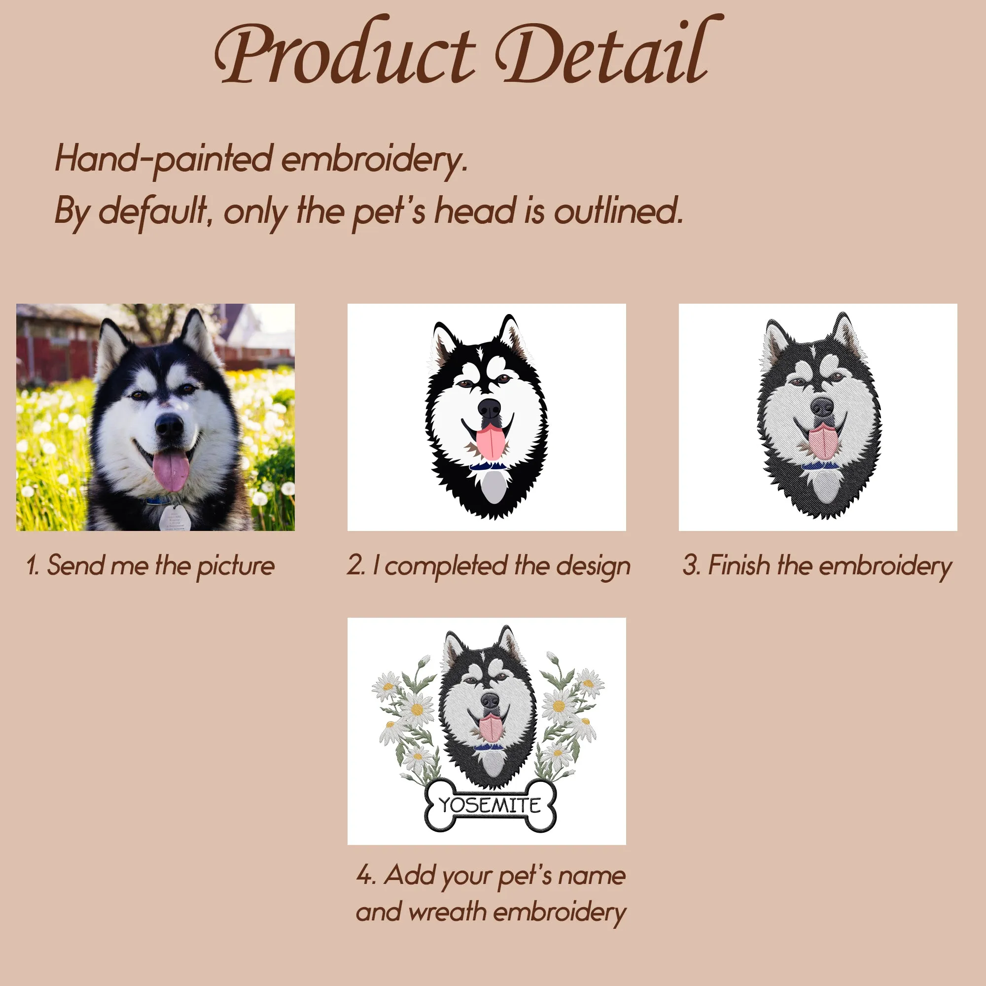 Custom Sweater, Pet Portrait Embroidered Sweater, Pet Lovers