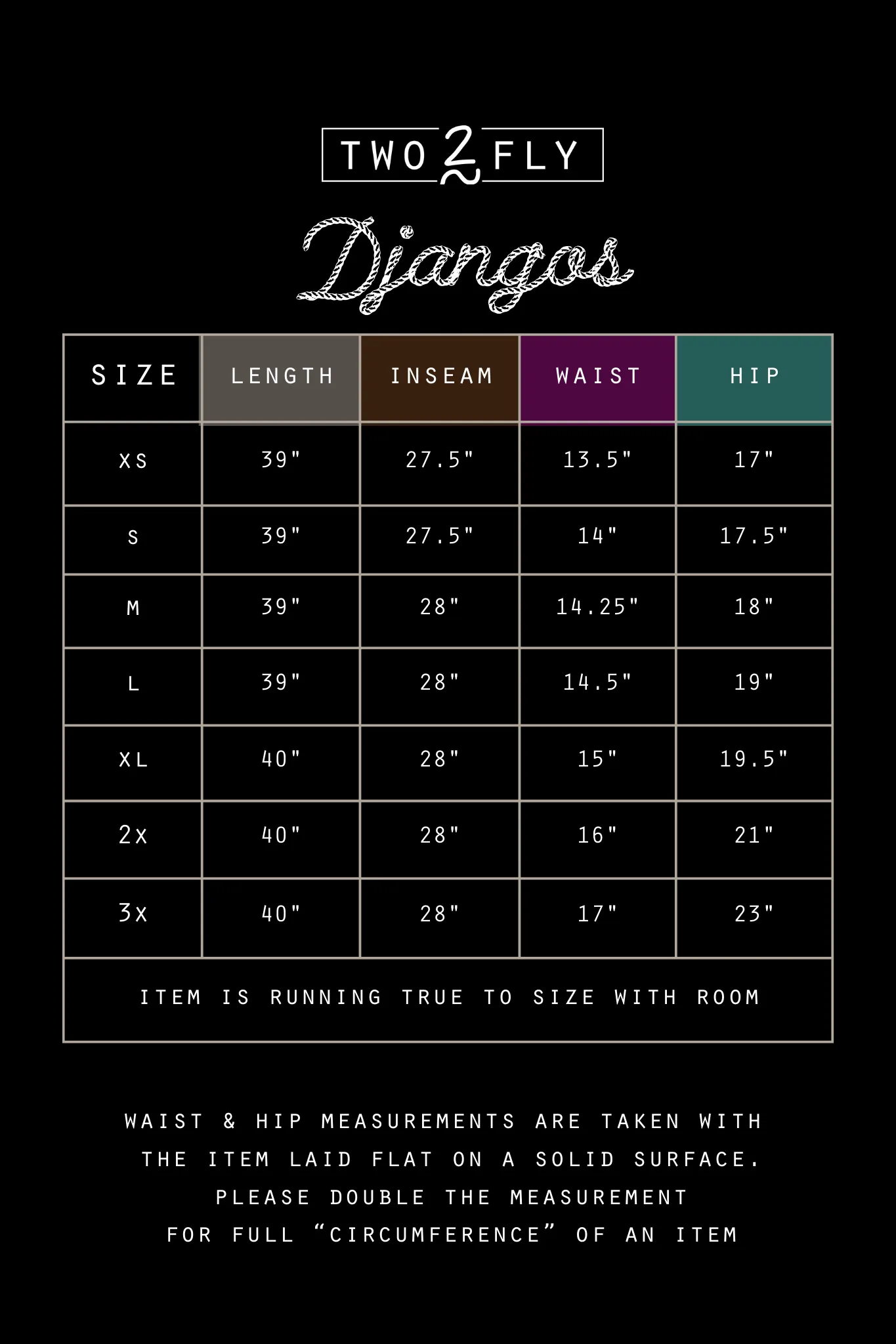 Djangos Pants, Sagaro