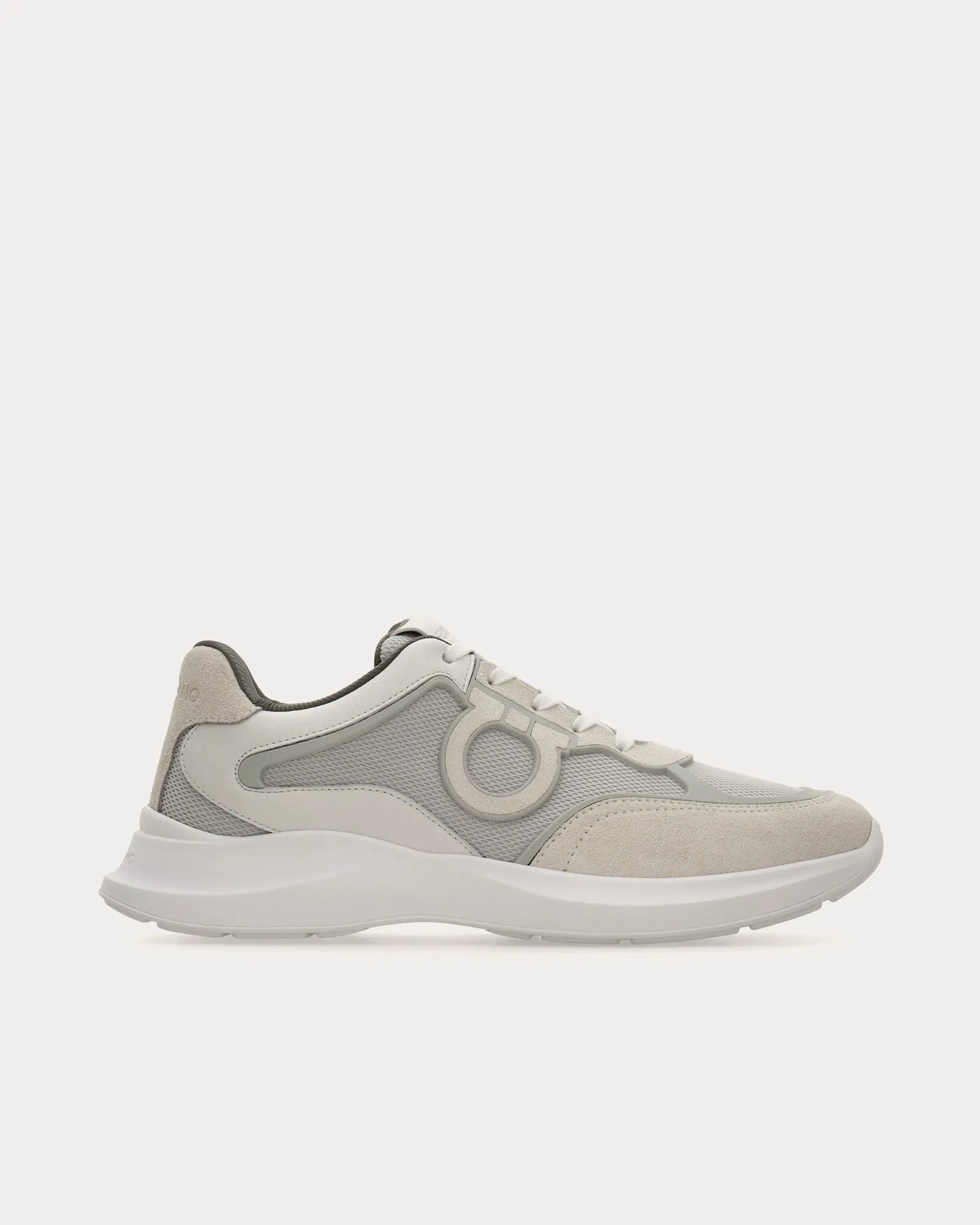 Gancini Ornament Optic White / Grey Low Top Sneakers
