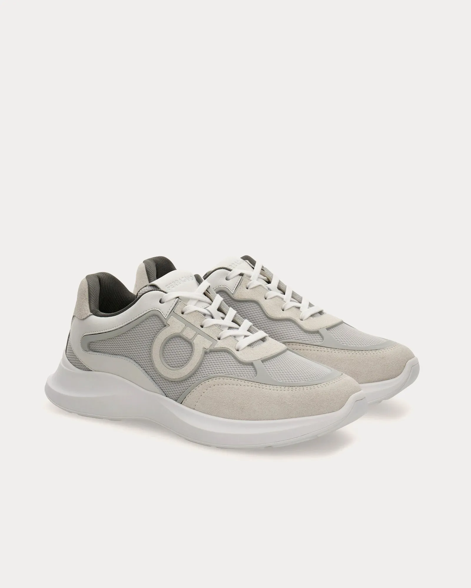 Gancini Ornament Optic White / Grey Low Top Sneakers