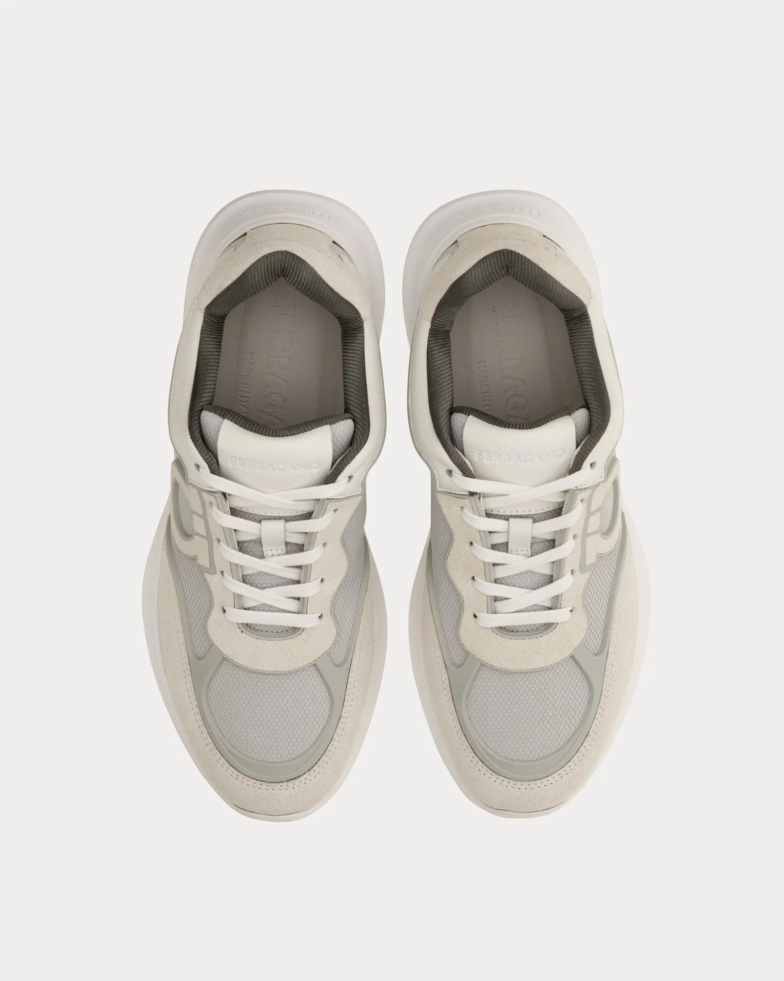 Gancini Ornament Optic White / Grey Low Top Sneakers