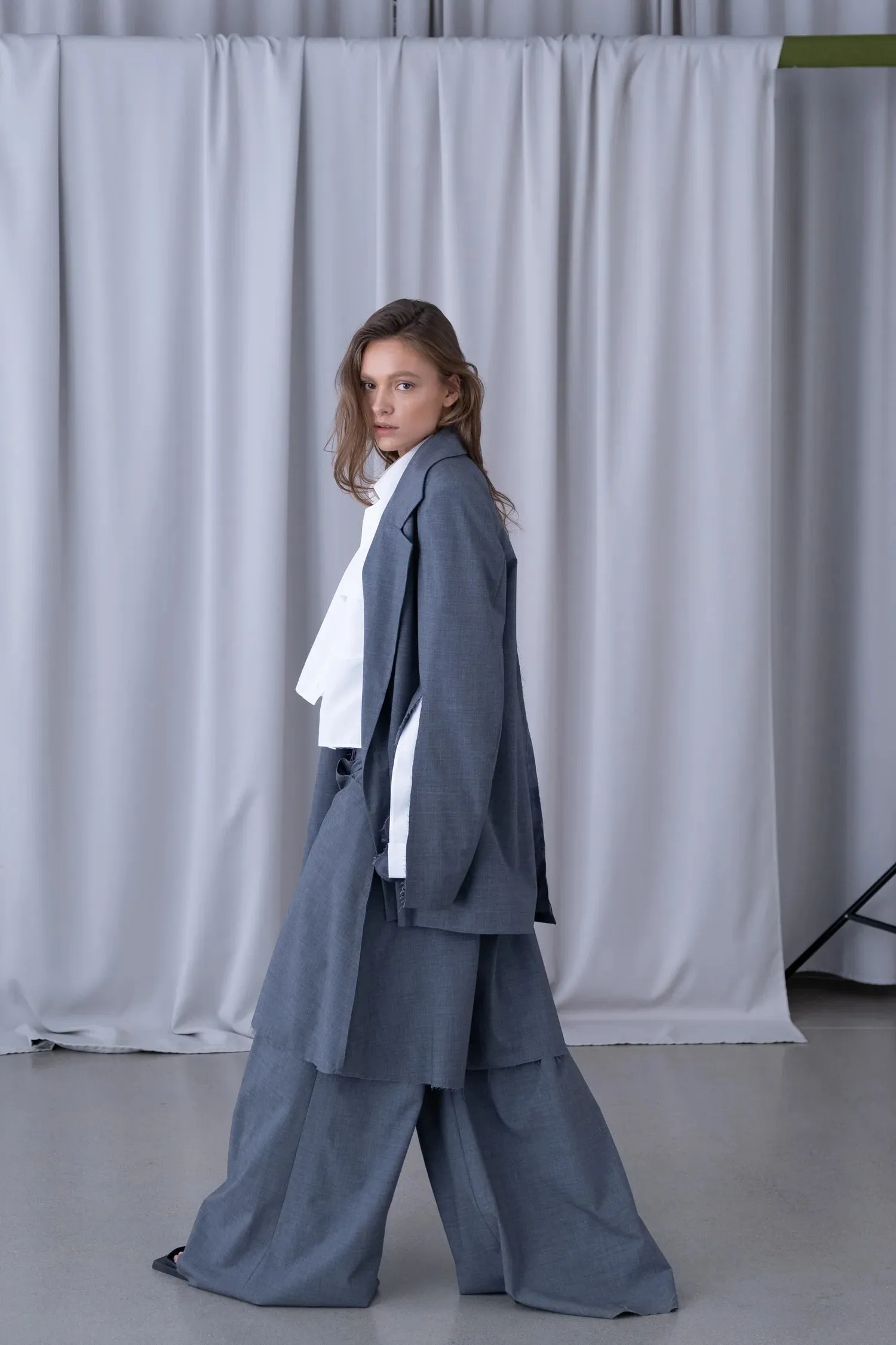 HALL DOUBLE LENGTH TROUSERS GREY