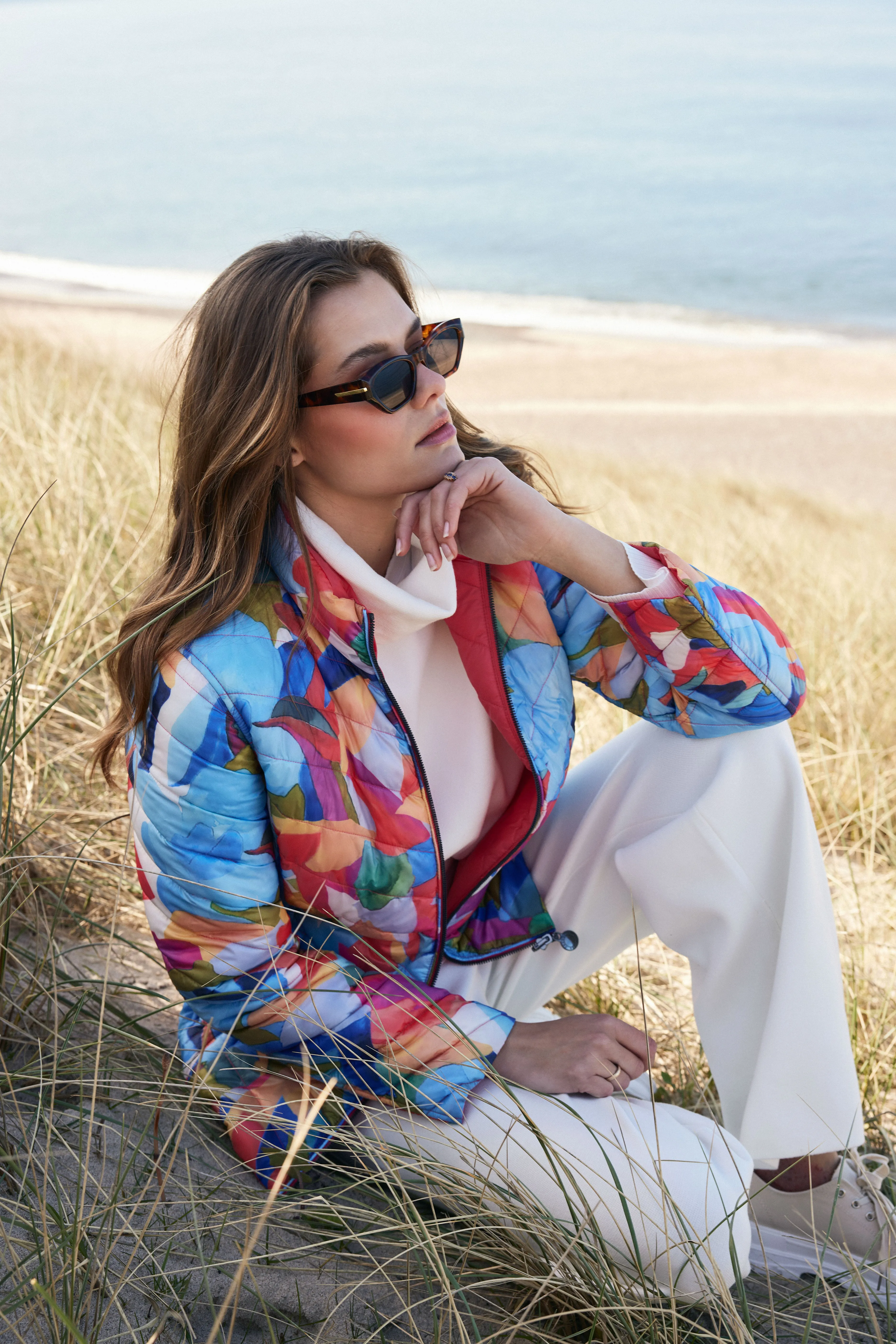 Multi Coloured  Zip Up Reversible Jacket