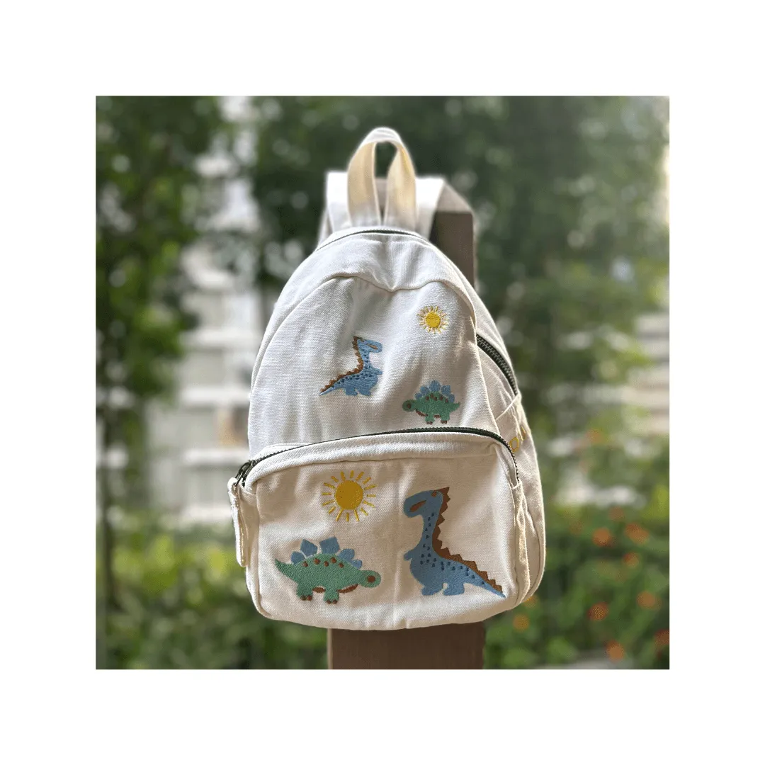 Organic Canvas Backpack | Lion - Sky Blue