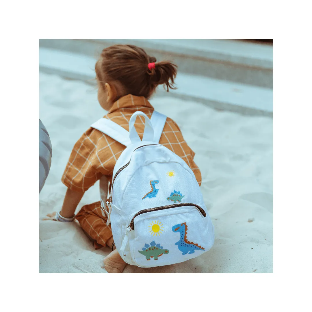Organic Canvas Backpack | Lion - Sky Blue
