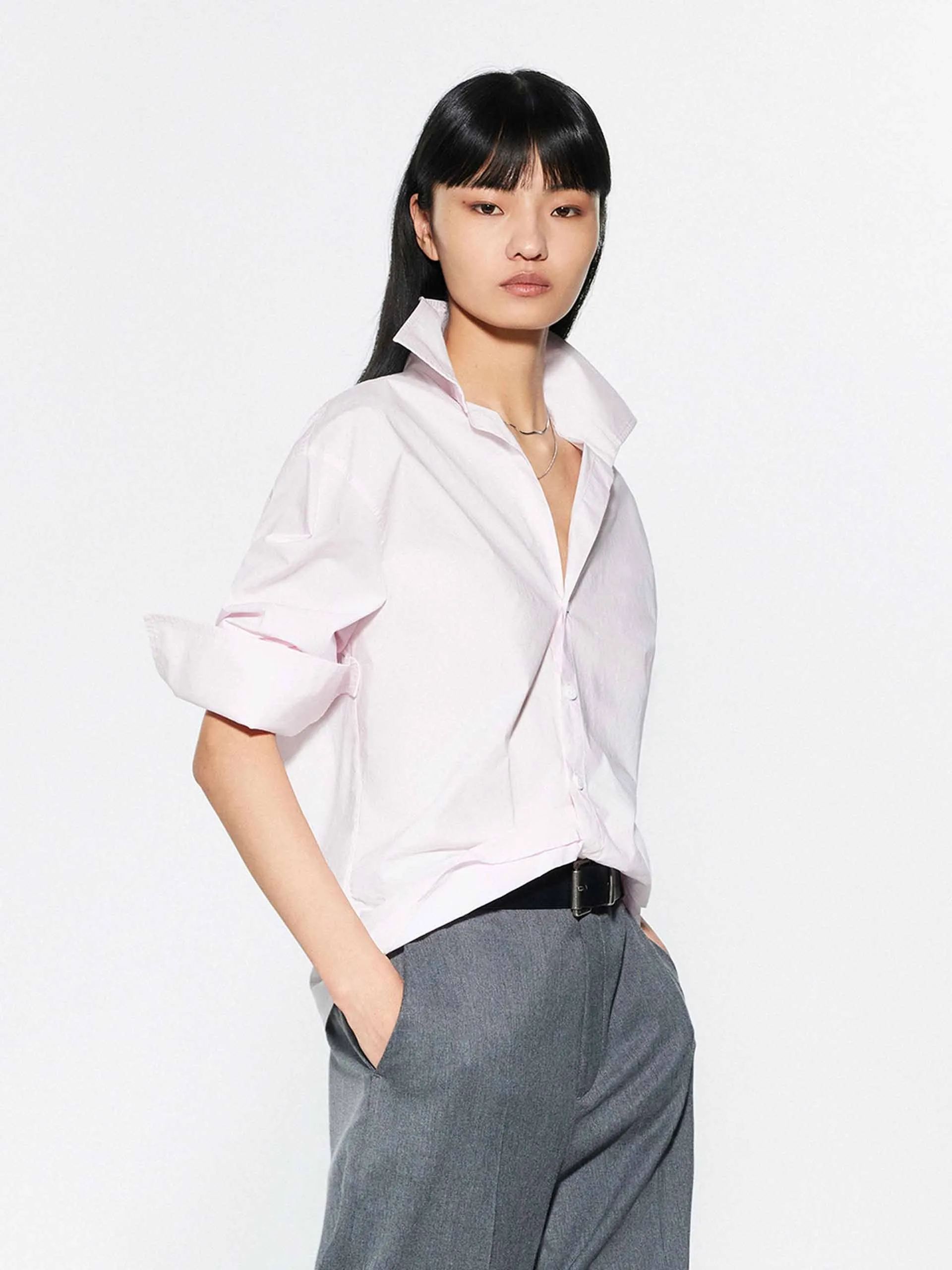 Pure Color Cotton Shirt