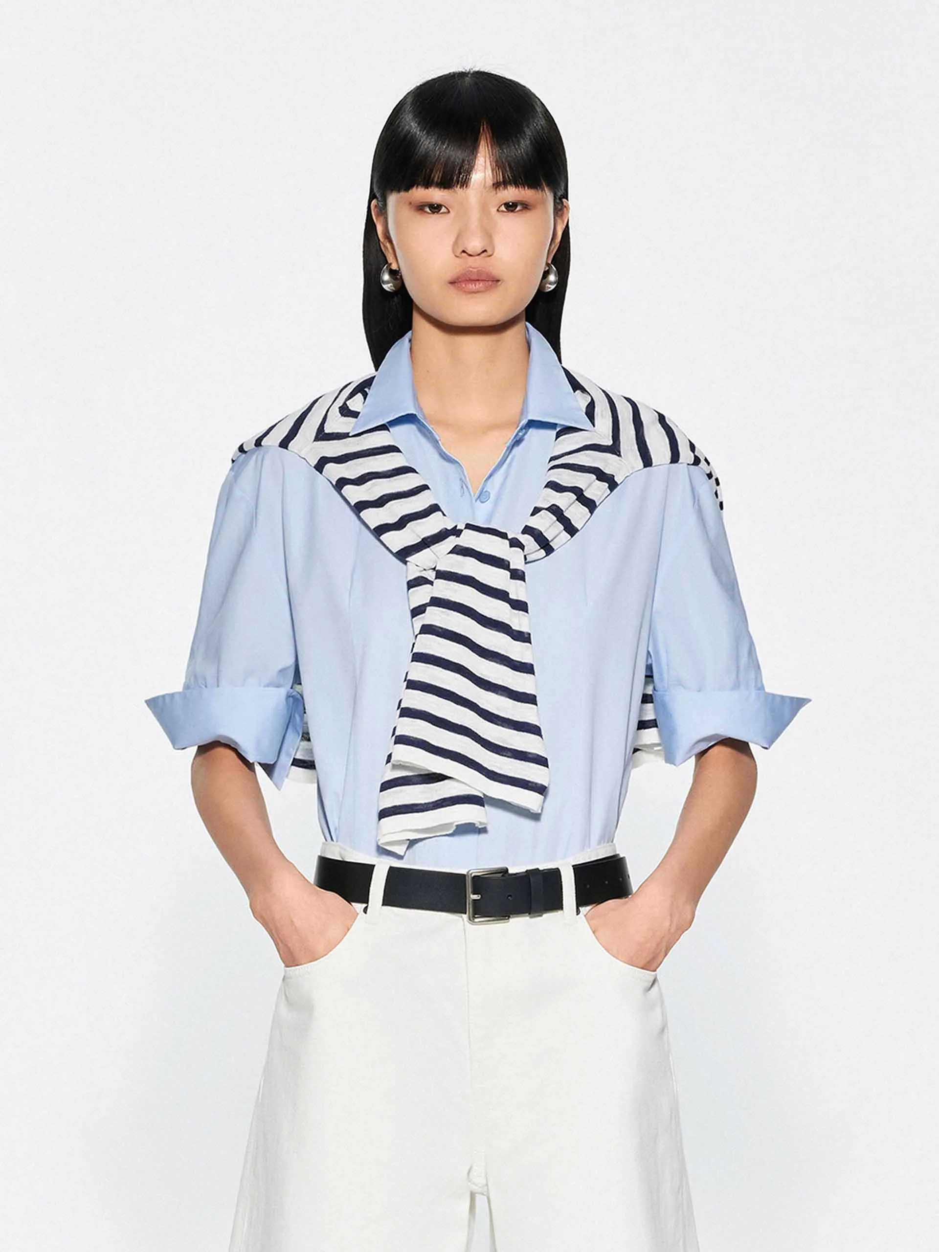 Pure Color Cotton Shirt