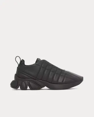 Quilted Leather Classic Black Low Top Sneakers