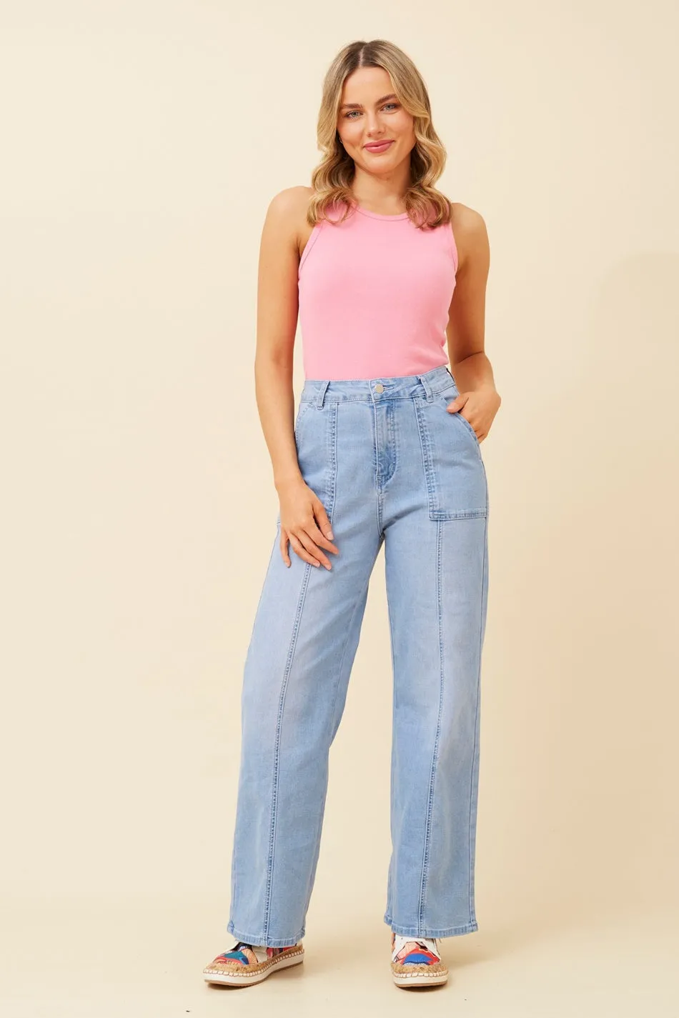 RACH WIDE LEG DENIM PANTS