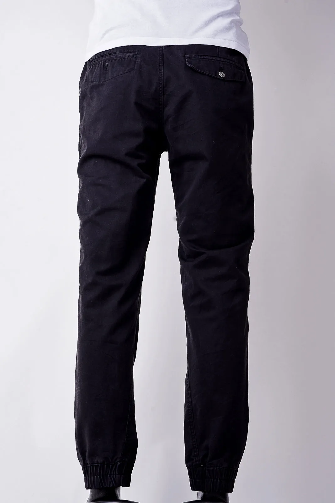 regular cuffed trousers in black