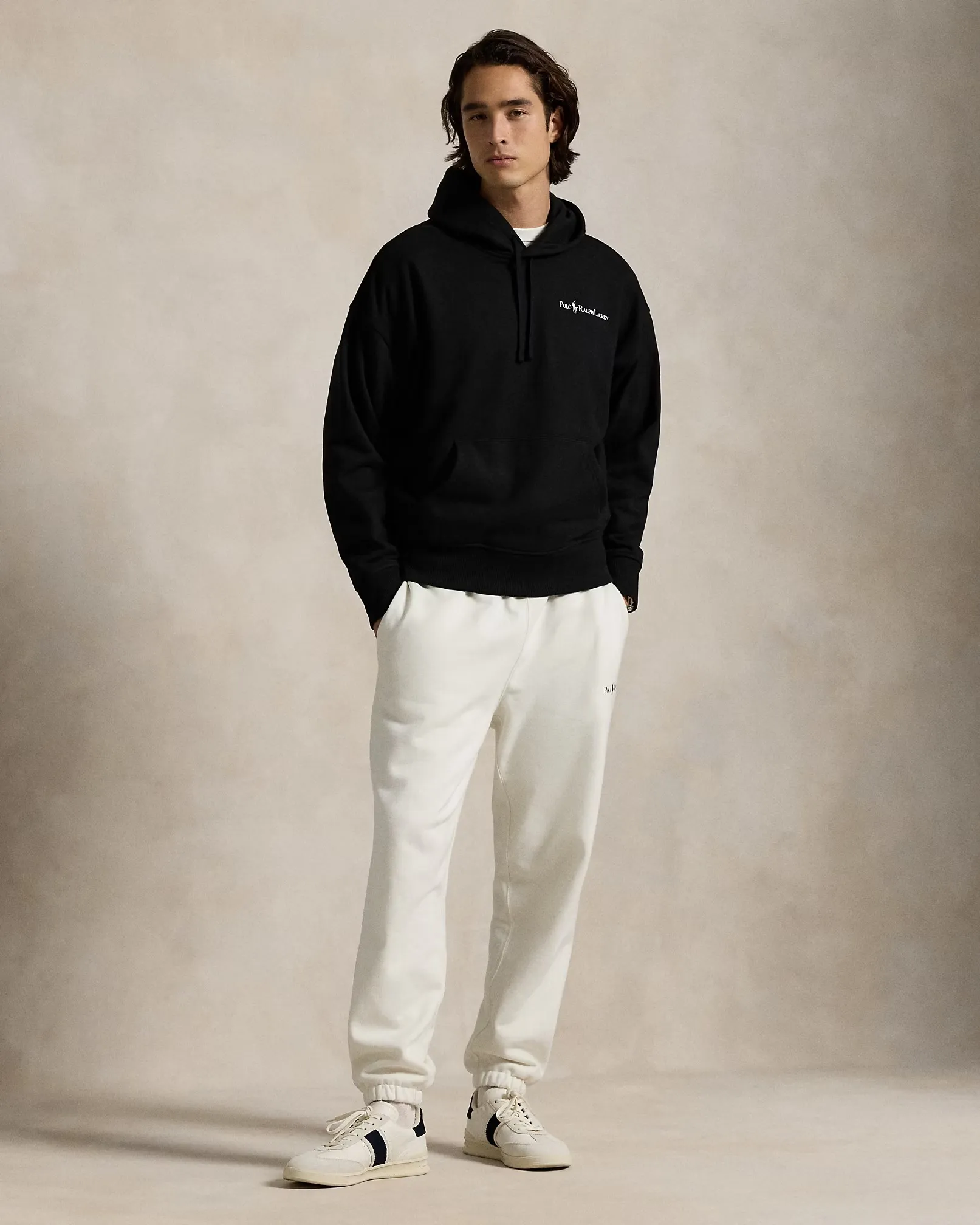 Relaxed Fit Logo Fleece Hoodie - Black